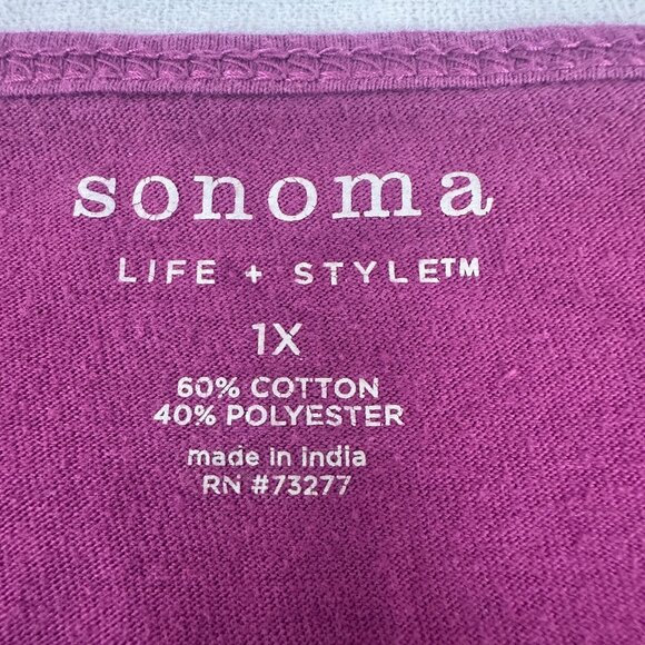 Sonoma Life + Style Womens Purple Cami Tank Top Size 1X Cotton/Polyester - Picture 3 of 5